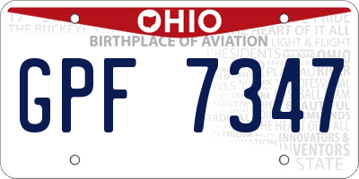 OH license plate GPF7347