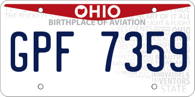 OH license plate GPF7359