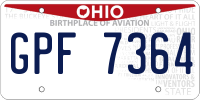 OH license plate GPF7364