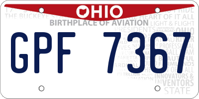 OH license plate GPF7367