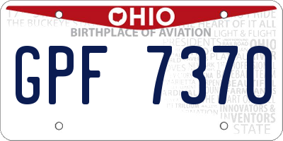 OH license plate GPF7370