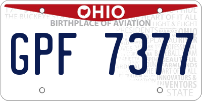 OH license plate GPF7377