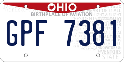 OH license plate GPF7381