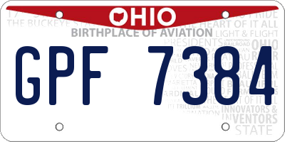 OH license plate GPF7384