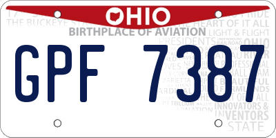 OH license plate GPF7387