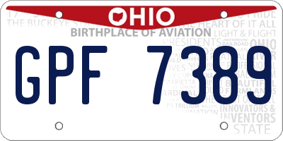 OH license plate GPF7389