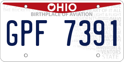 OH license plate GPF7391