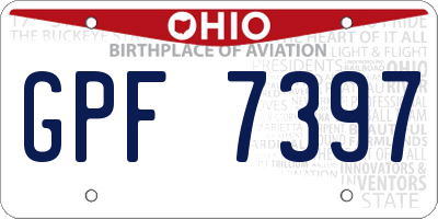 OH license plate GPF7397