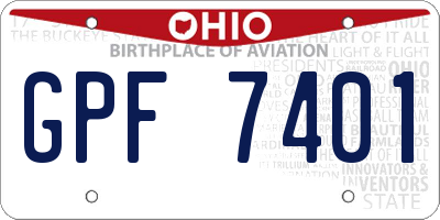 OH license plate GPF7401