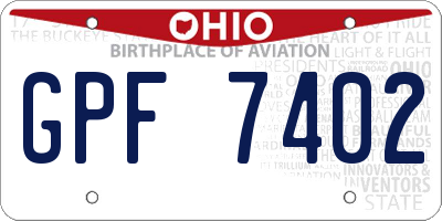 OH license plate GPF7402