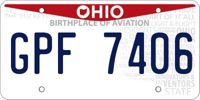 OH license plate GPF7406