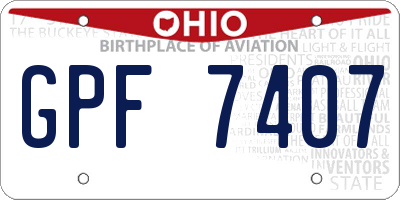 OH license plate GPF7407
