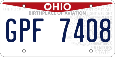 OH license plate GPF7408