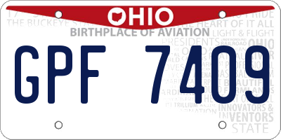 OH license plate GPF7409