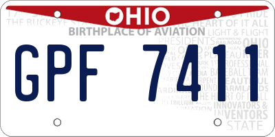 OH license plate GPF7411