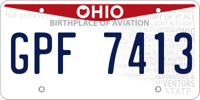 OH license plate GPF7413