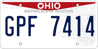 OH license plate GPF7414