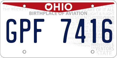 OH license plate GPF7416