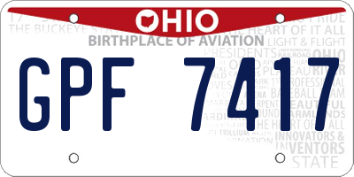 OH license plate GPF7417