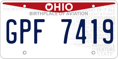 OH license plate GPF7419