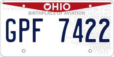 OH license plate GPF7422