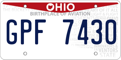 OH license plate GPF7430