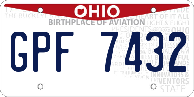 OH license plate GPF7432