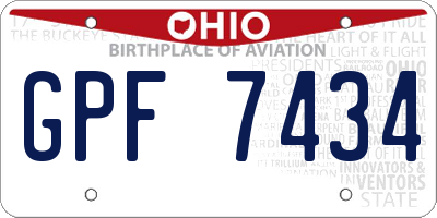 OH license plate GPF7434