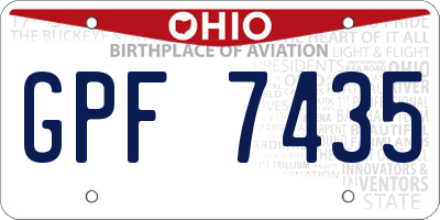 OH license plate GPF7435