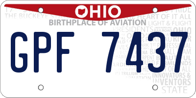 OH license plate GPF7437