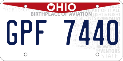 OH license plate GPF7440