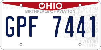 OH license plate GPF7441