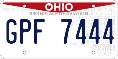 OH license plate GPF7444