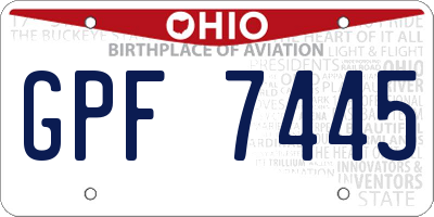 OH license plate GPF7445