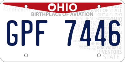 OH license plate GPF7446