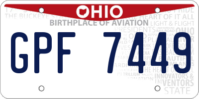 OH license plate GPF7449
