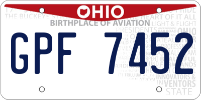OH license plate GPF7452