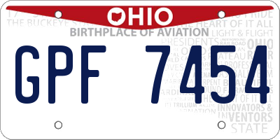OH license plate GPF7454