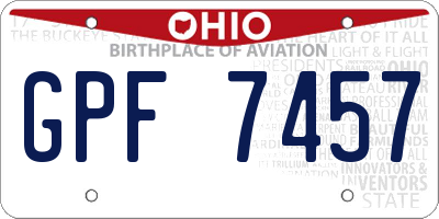 OH license plate GPF7457
