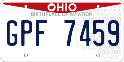OH license plate GPF7459