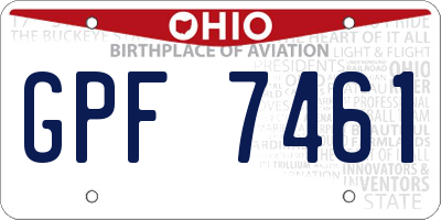 OH license plate GPF7461