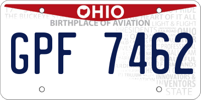 OH license plate GPF7462