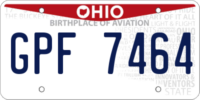OH license plate GPF7464