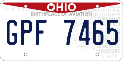 OH license plate GPF7465