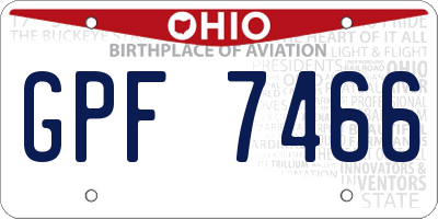 OH license plate GPF7466