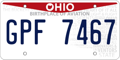 OH license plate GPF7467