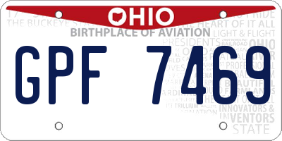 OH license plate GPF7469