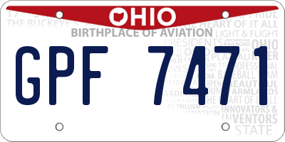 OH license plate GPF7471