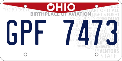 OH license plate GPF7473