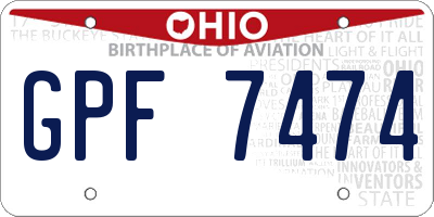 OH license plate GPF7474